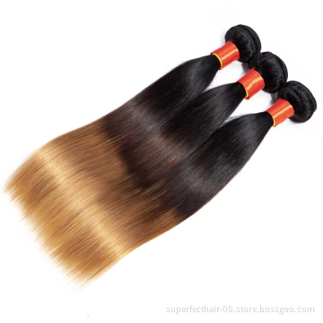 Wholesale Vendors Virgin Hair Bundles 3 Tone Color 1B 4 27 Ombre Color Hair Raw Virgin Human Hair Extension